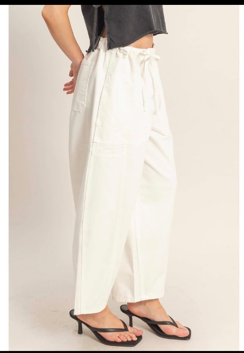 white barrel pants