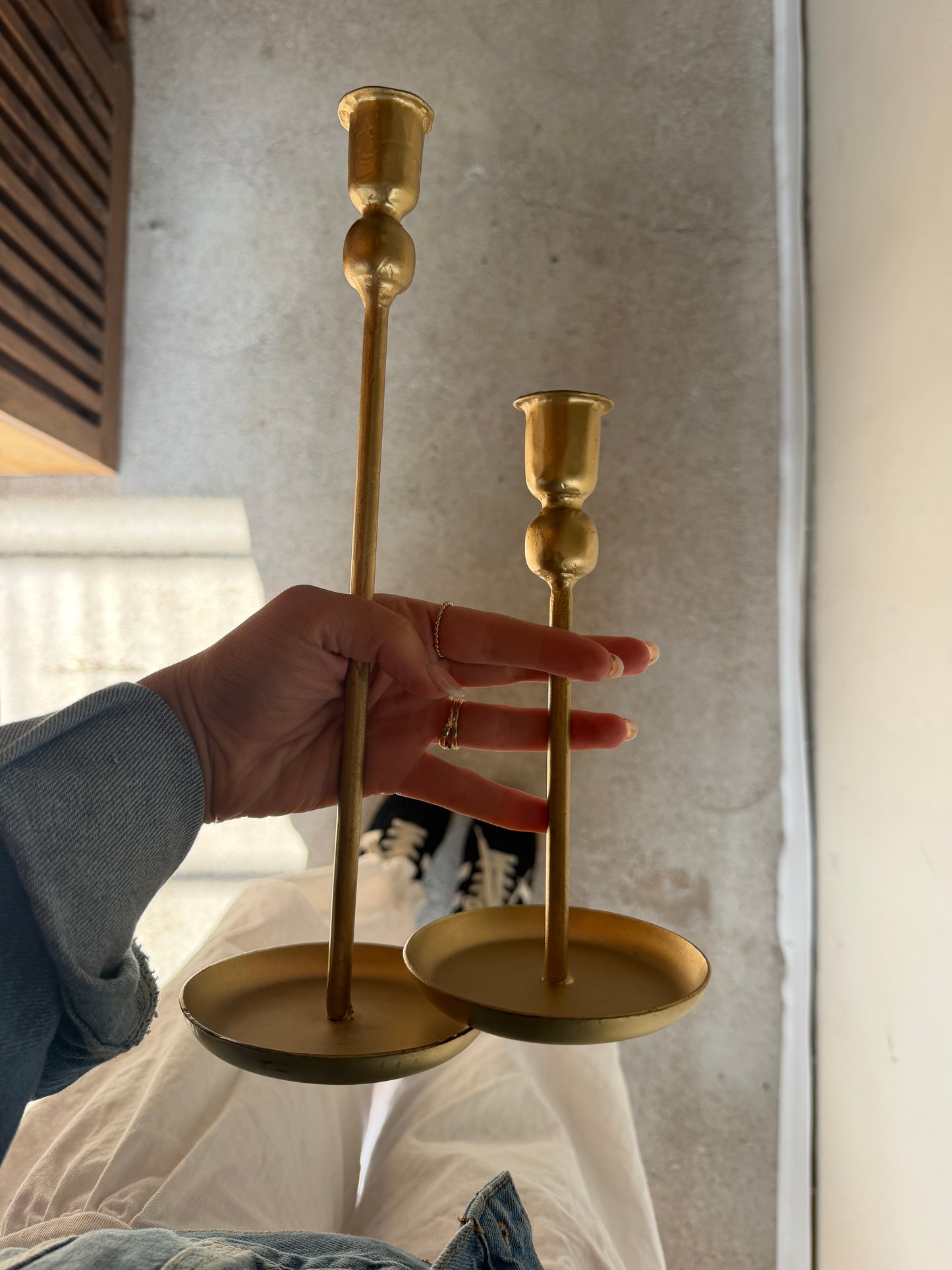 set of two candle sticks