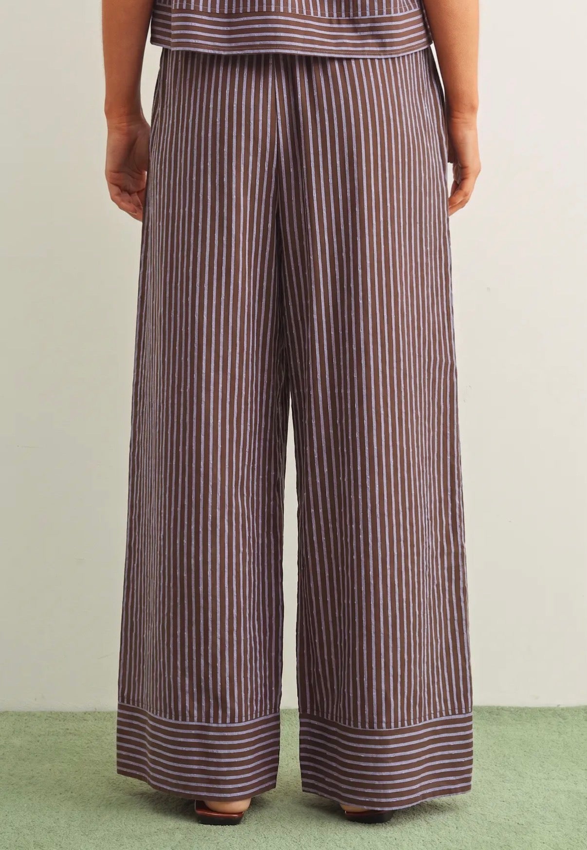 brown striped pants