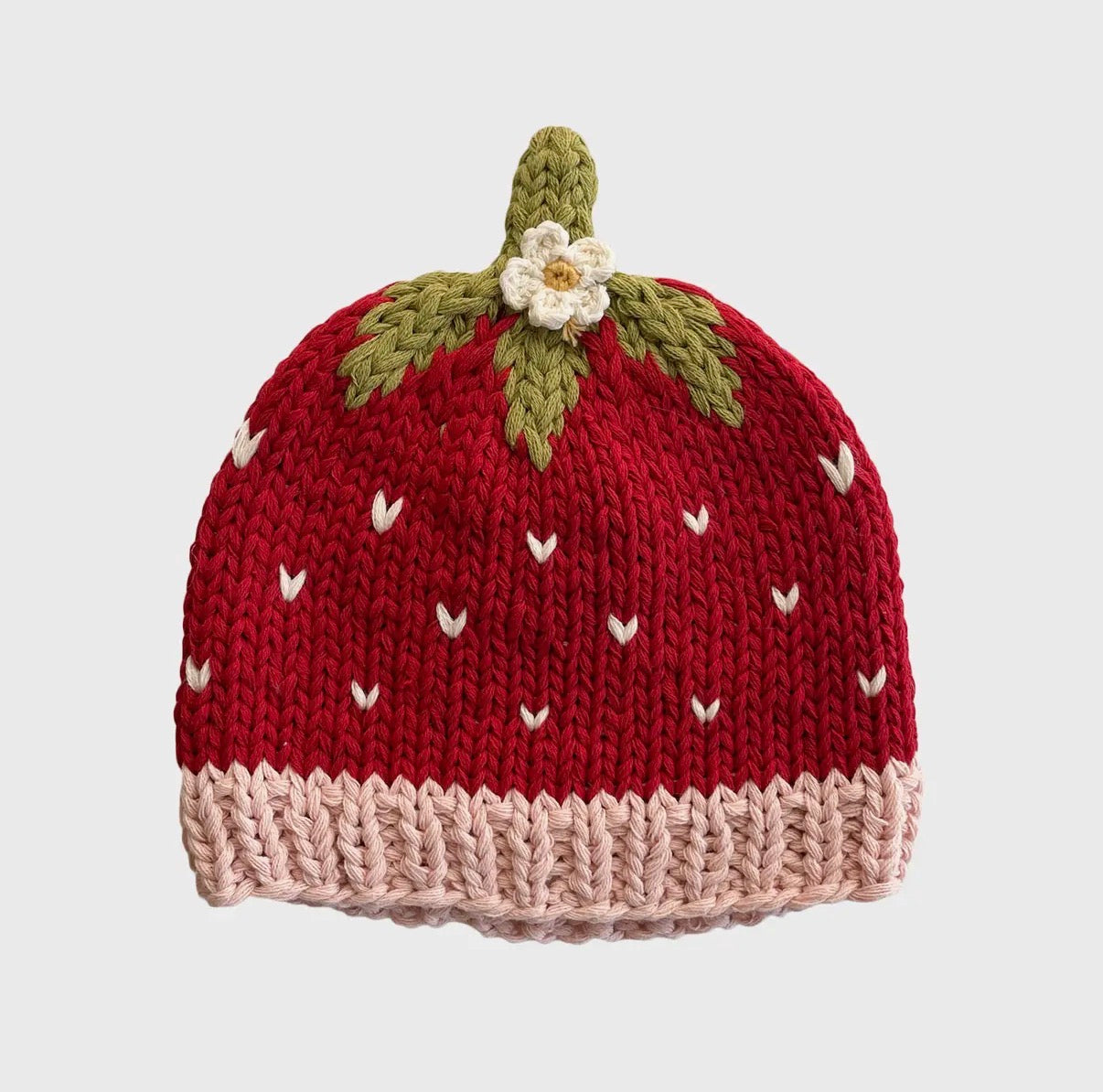 strawberry baby hat