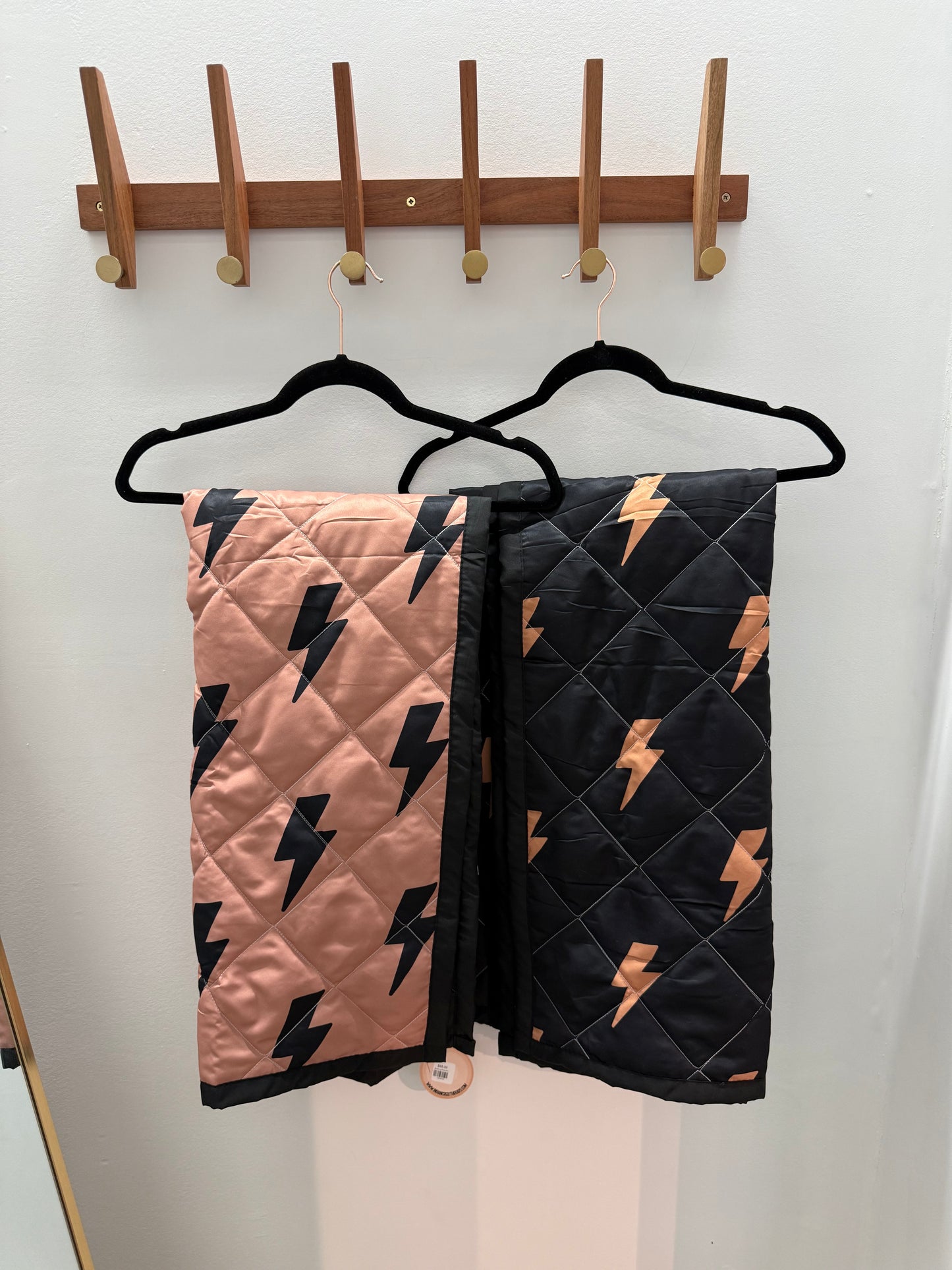 Black w Brown Bolt Baby Quilt