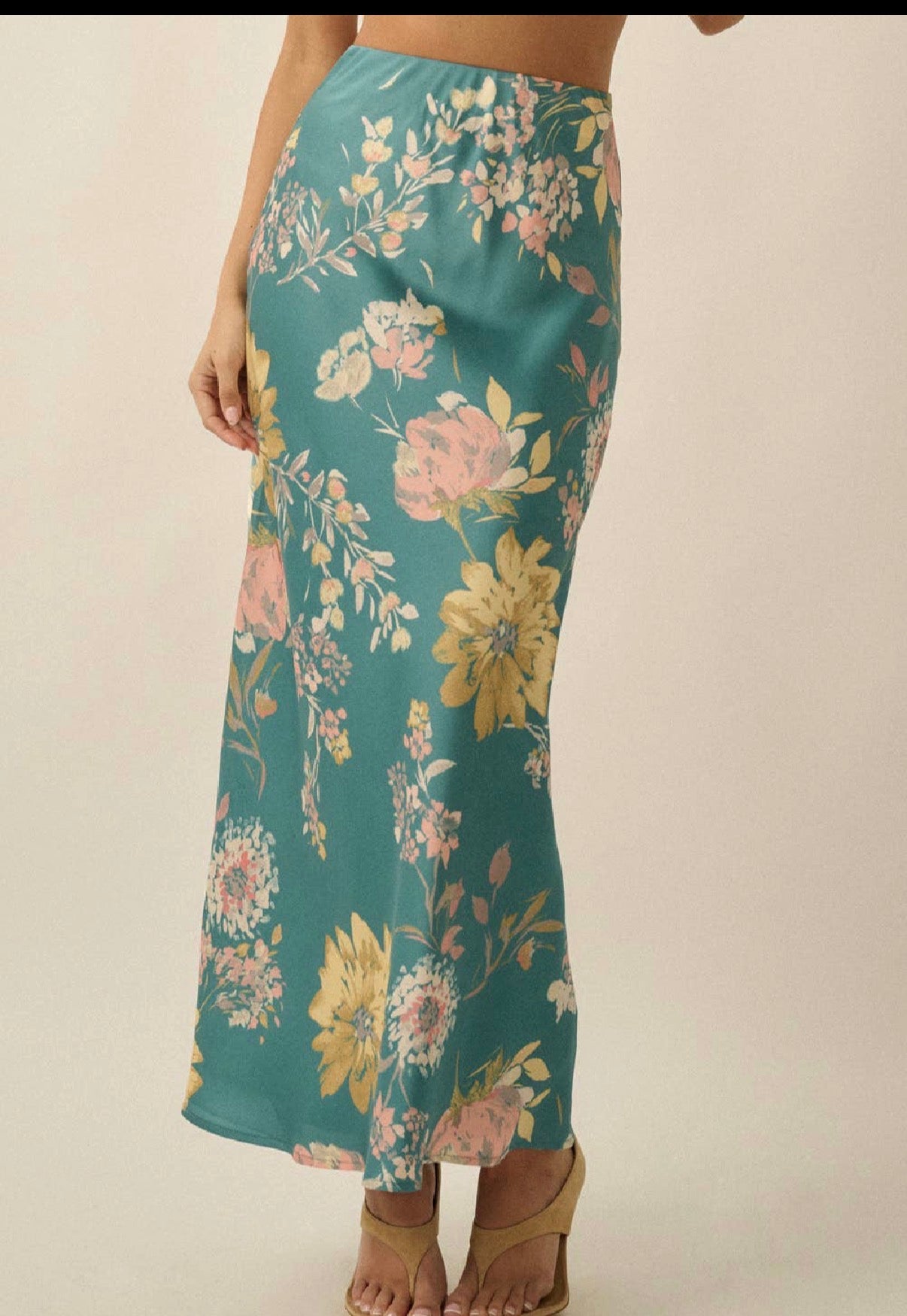 teal maxi skirt