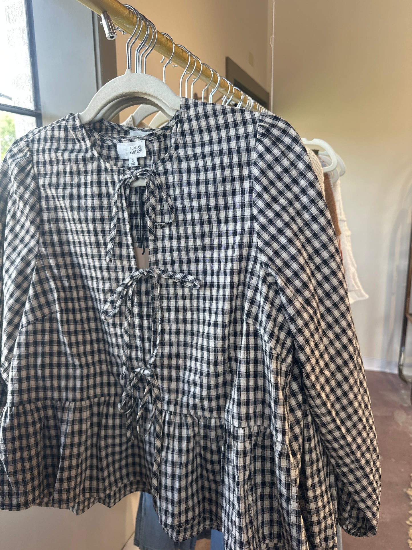 gingham bow top