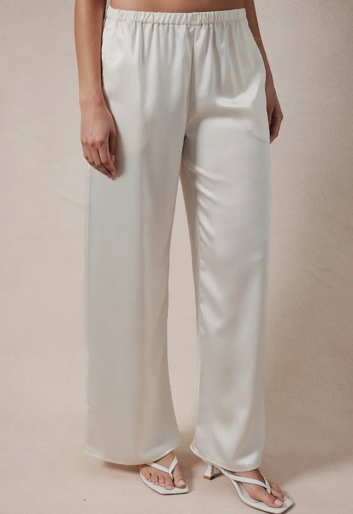 creamy satin pants