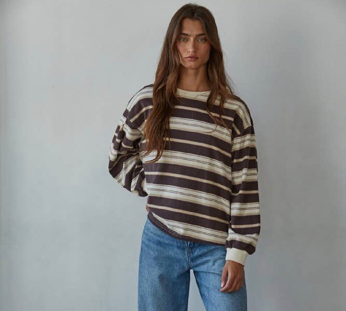 mocha striped top