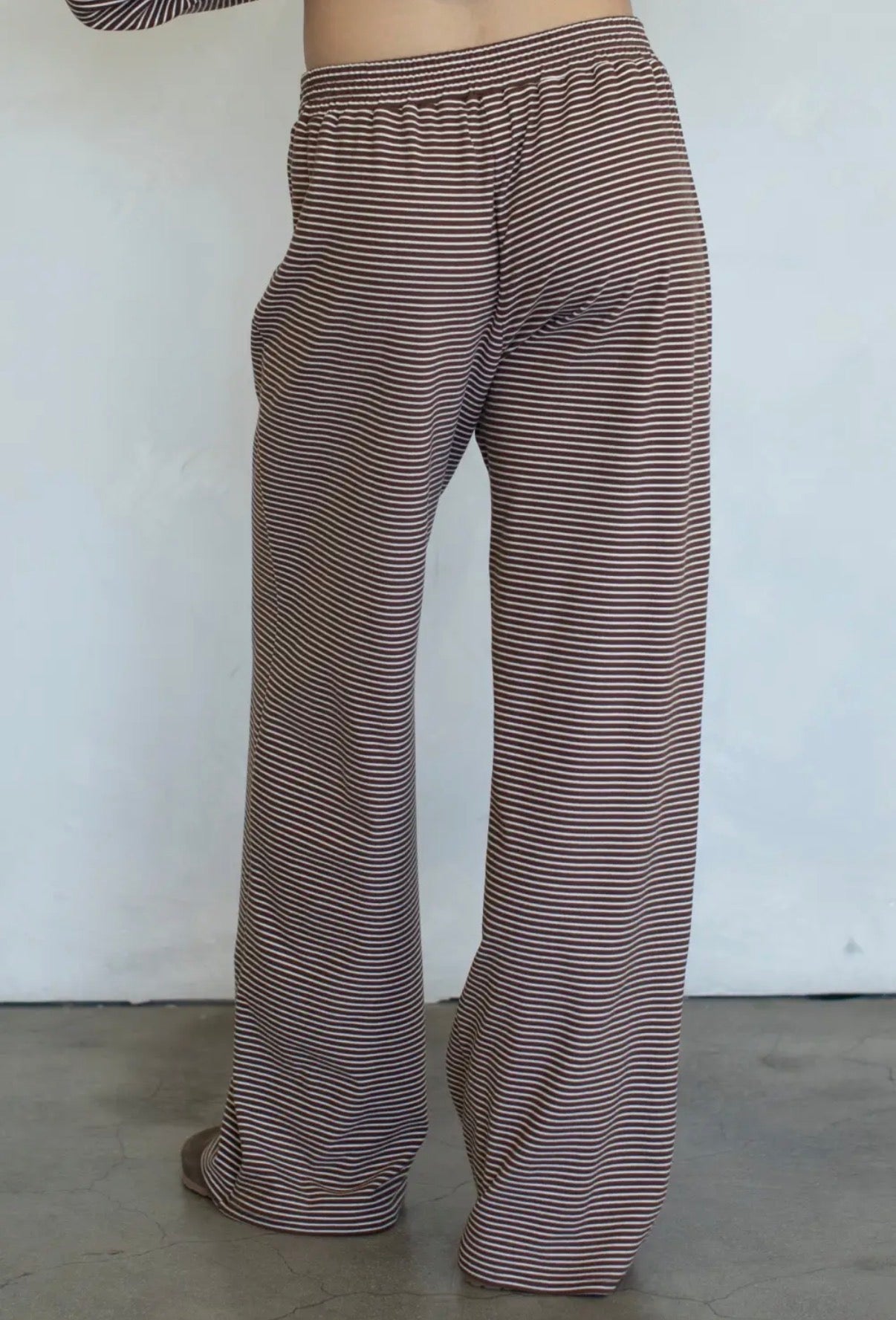 brown striped sweats