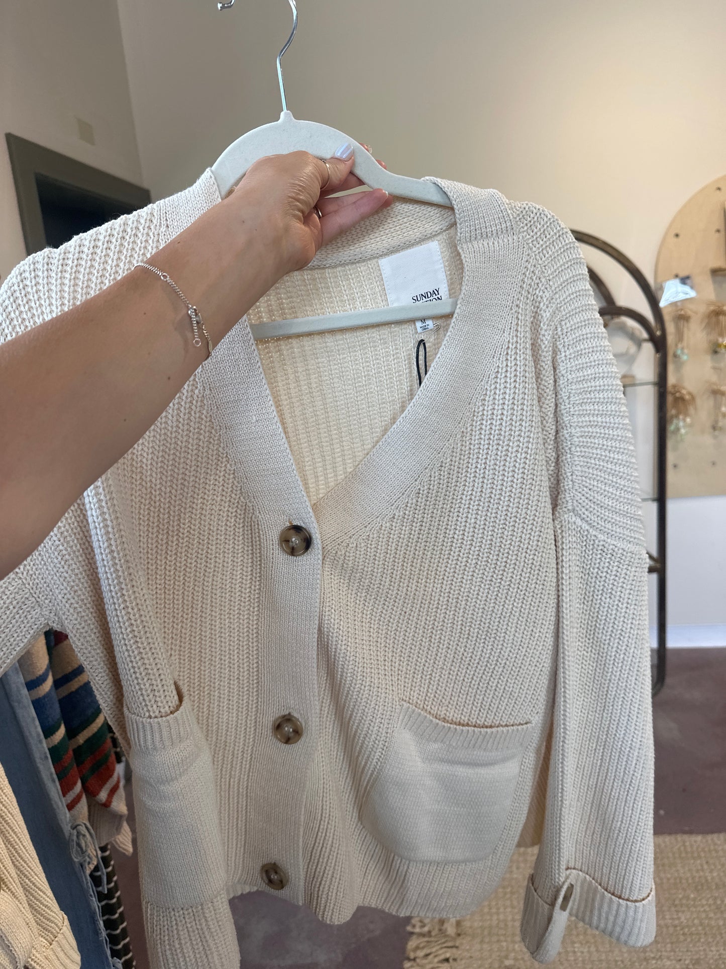 cream button up