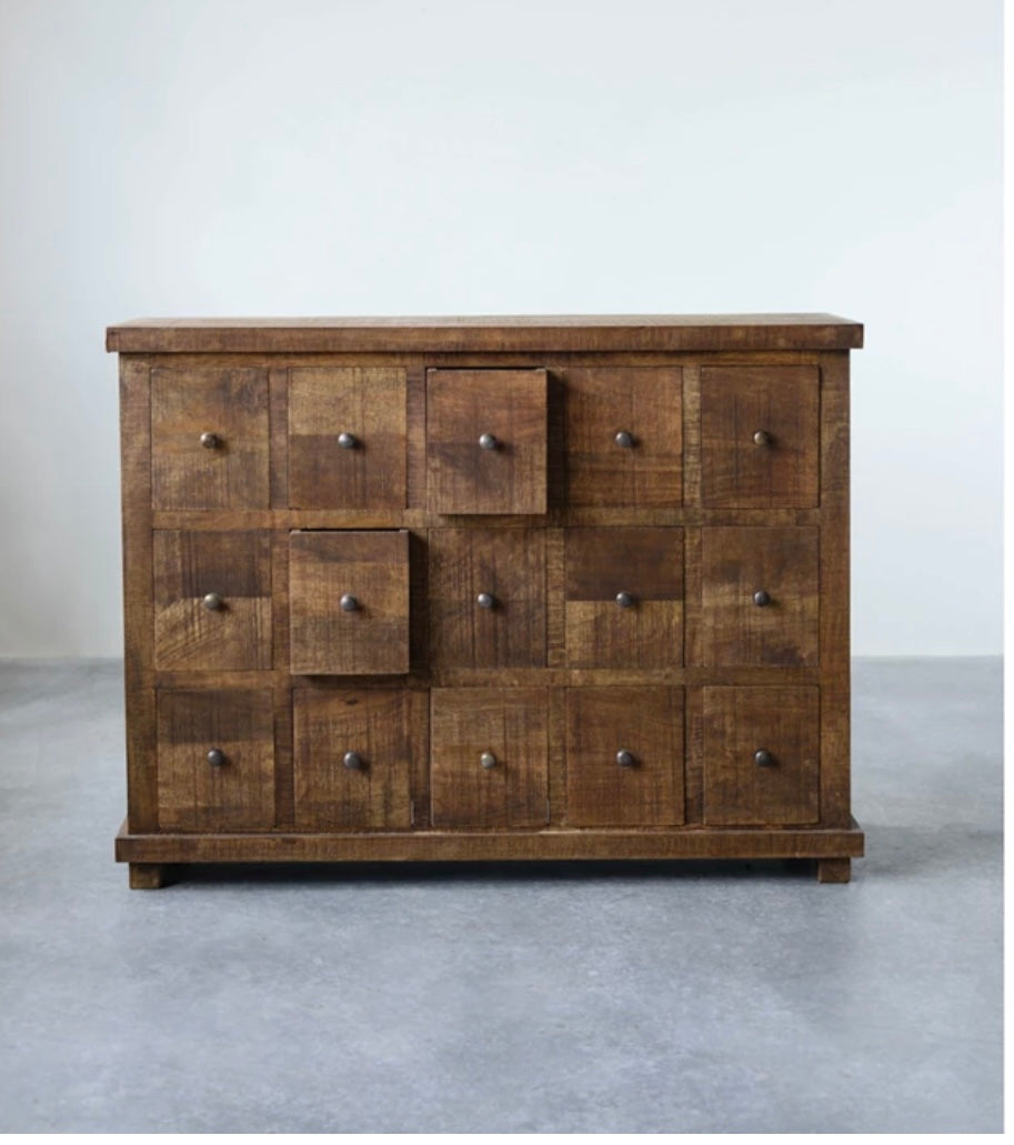 Mango Wood Cabinet with Drawers