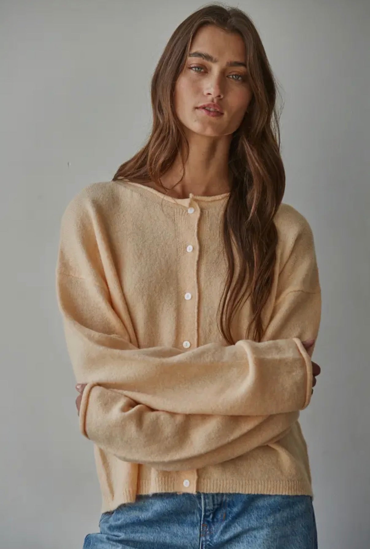 apricot button up