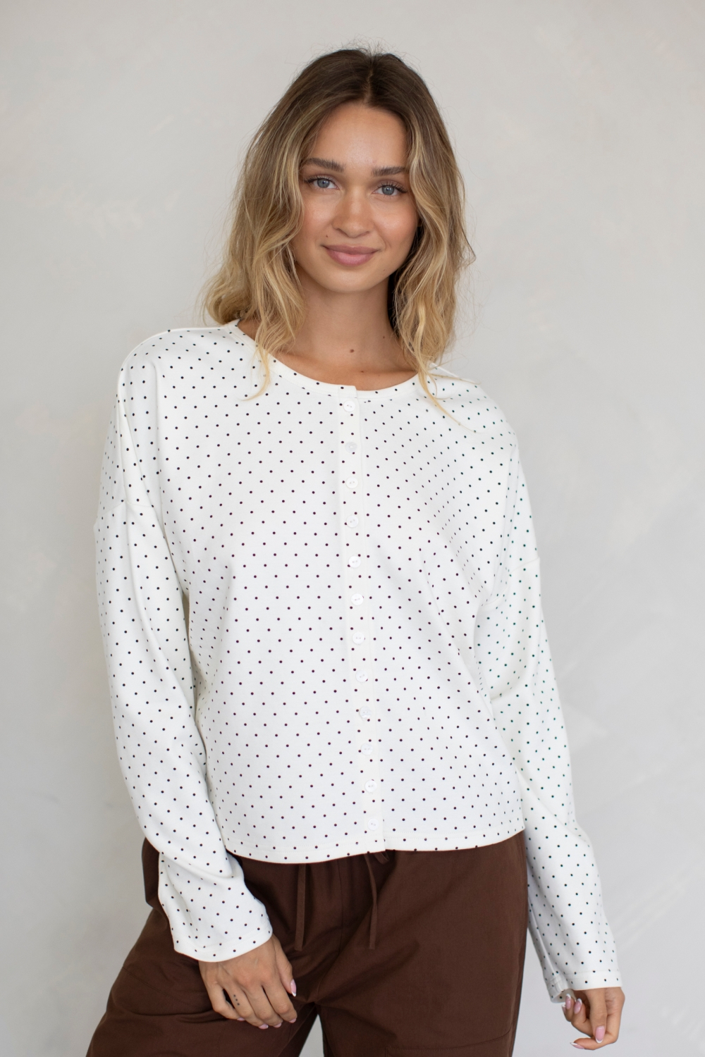 polka dot cardigan