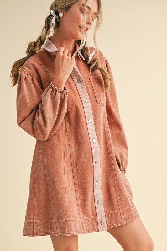 denim terracotta dress