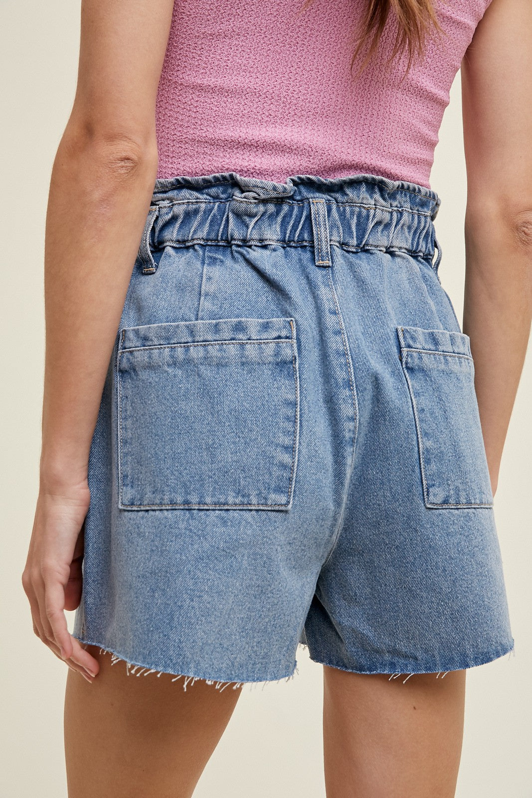 Denim Raw Edge Shorts