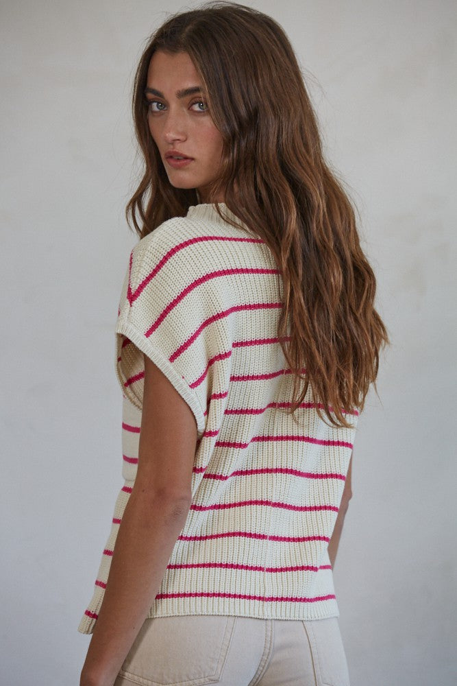 Cream + Pink Vest