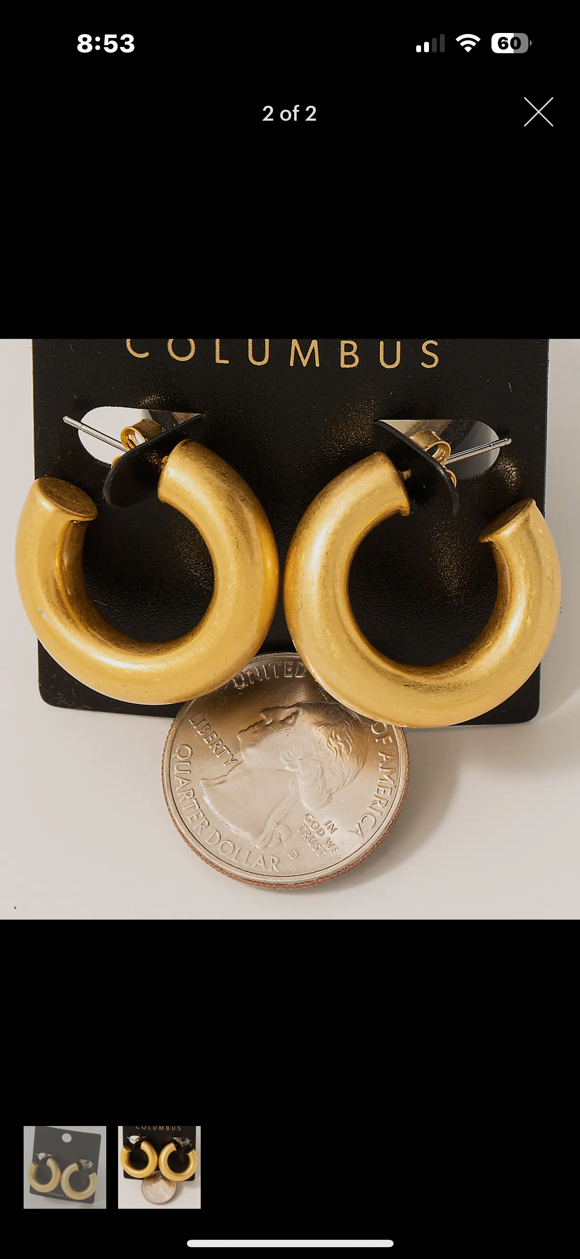 Gold Vintage Tube Earrings