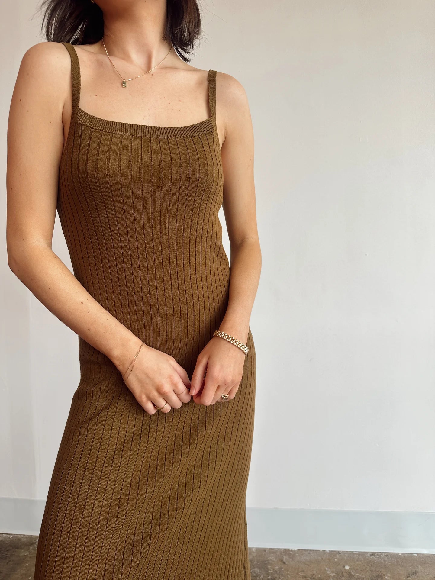 Mustard Ribbed Dress