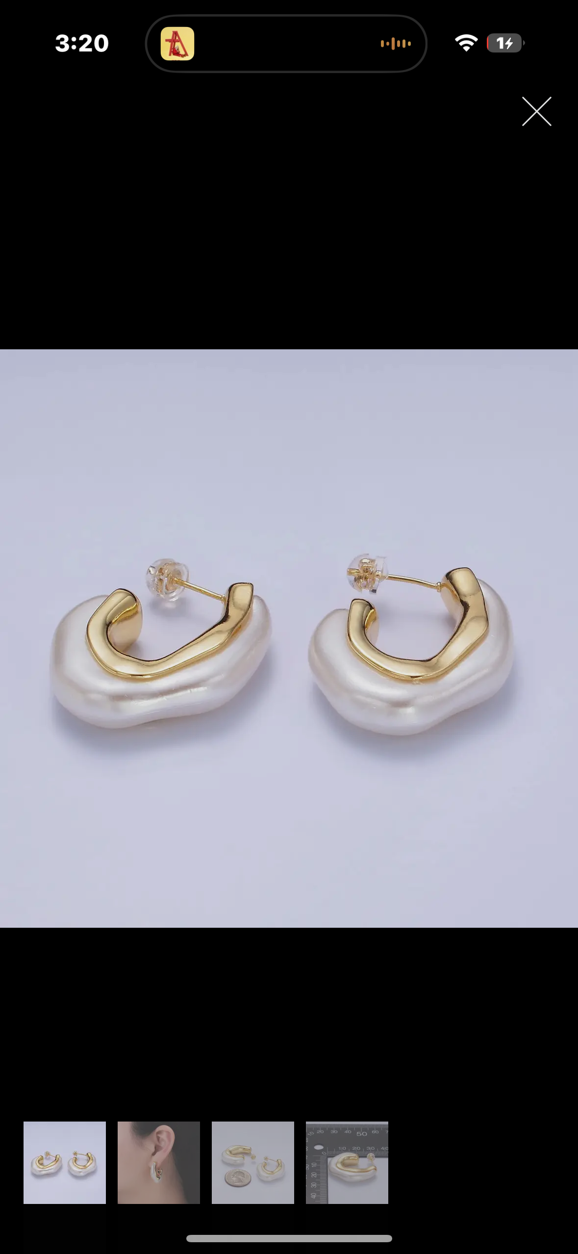 shell pearl hoops