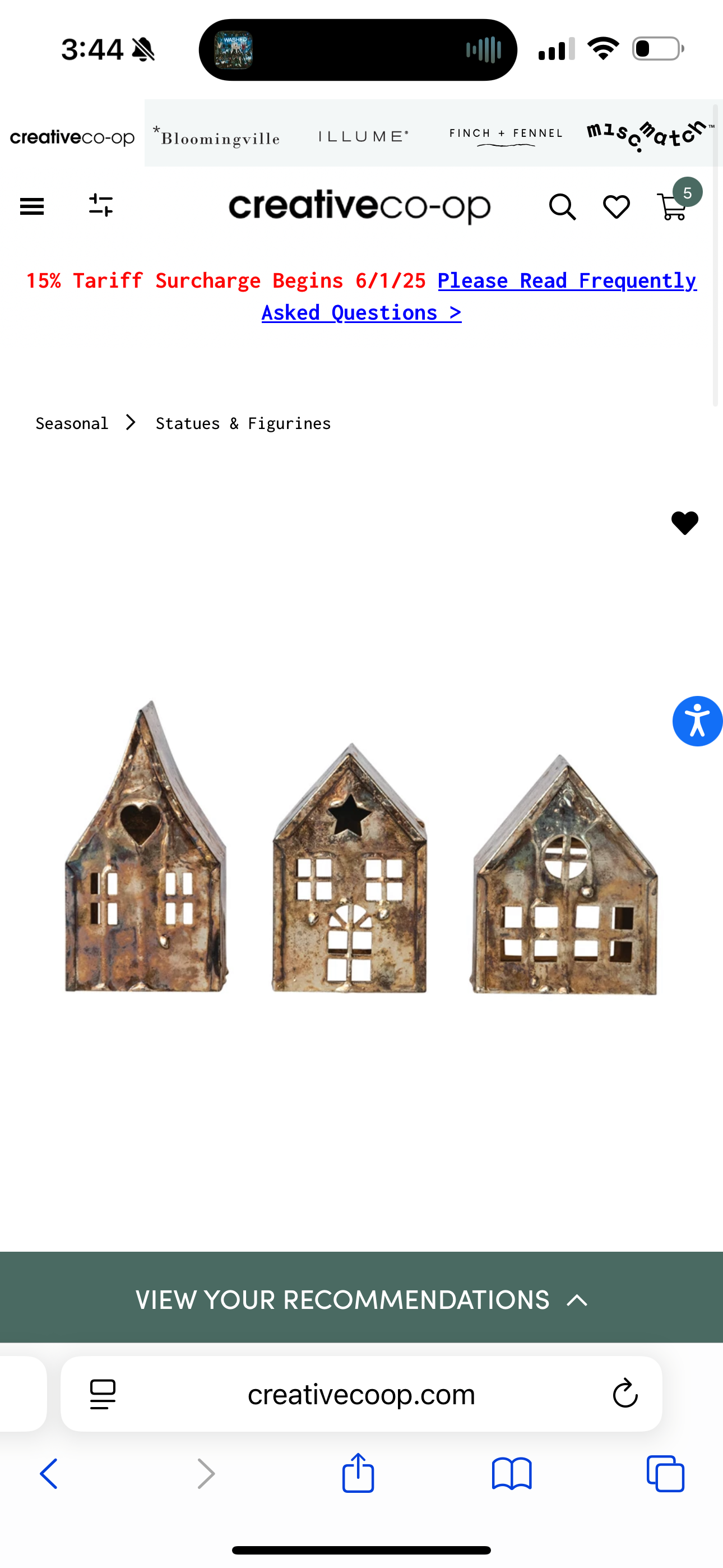 Metal House Tea Light Holder