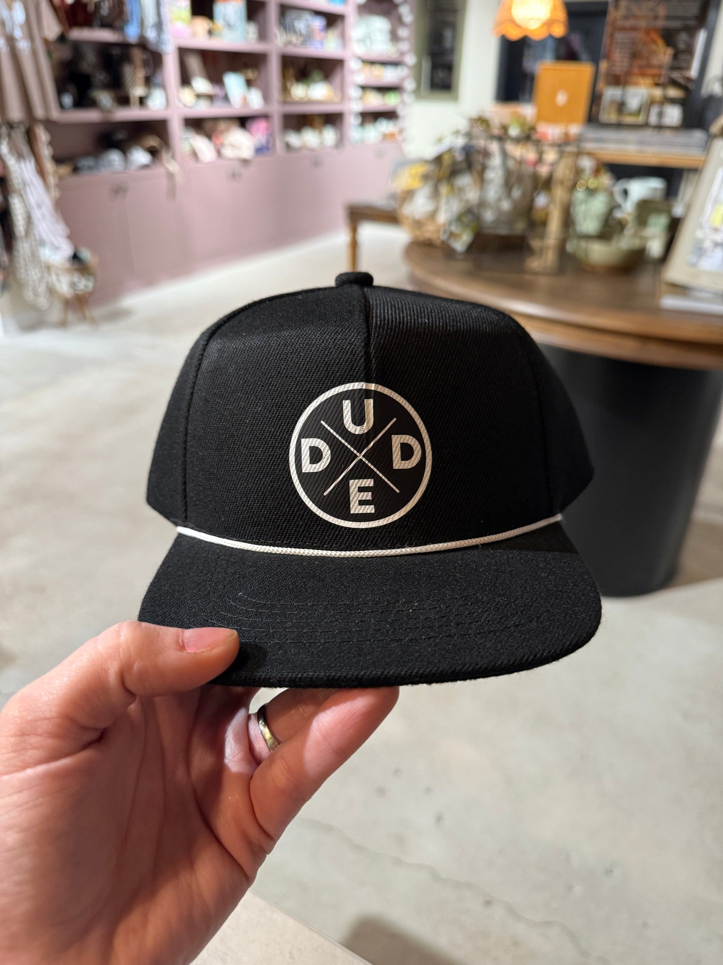 Toddler black/white rope Dude Hat