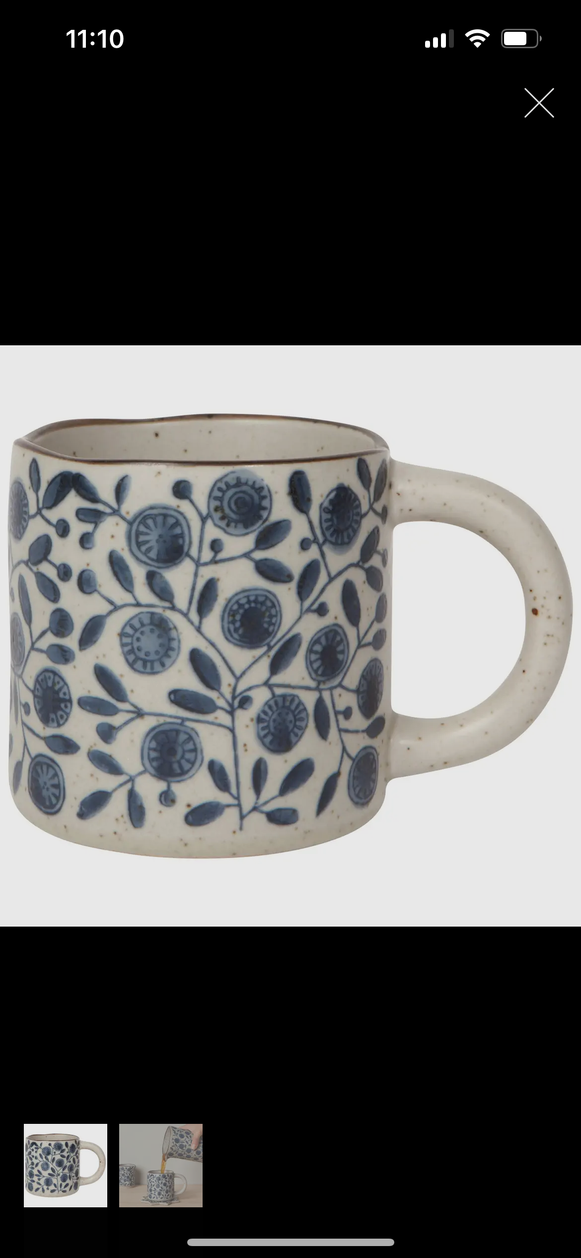 Blue Floral Mug