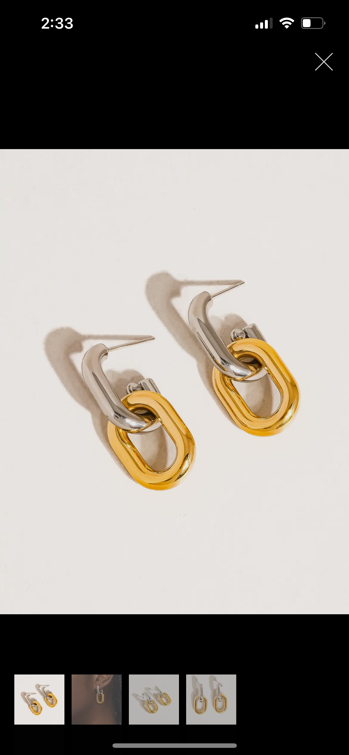 Mixed Metal Link Earrings