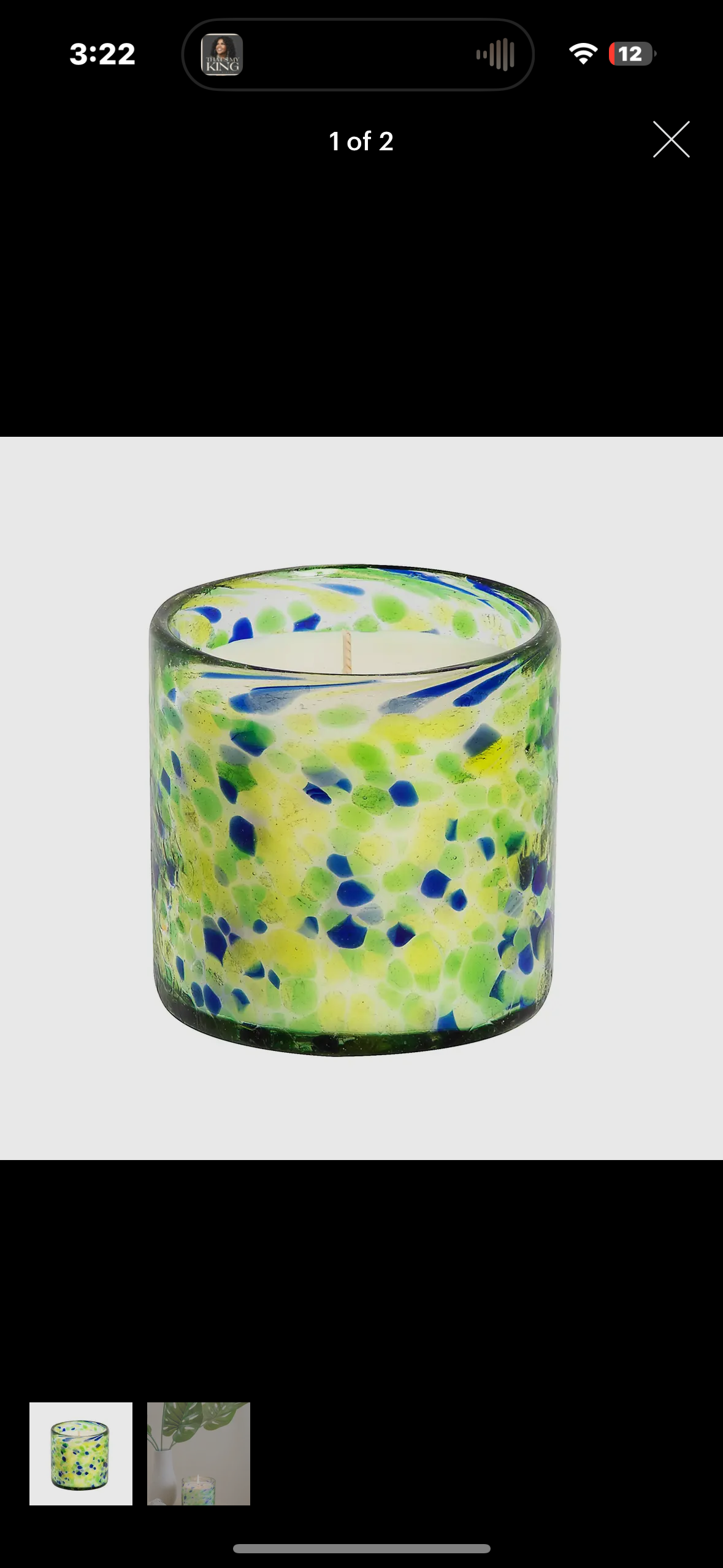 moss confetti candle