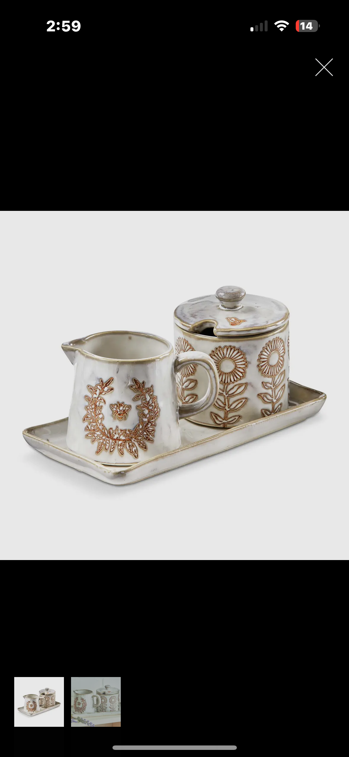 cream and sugar set