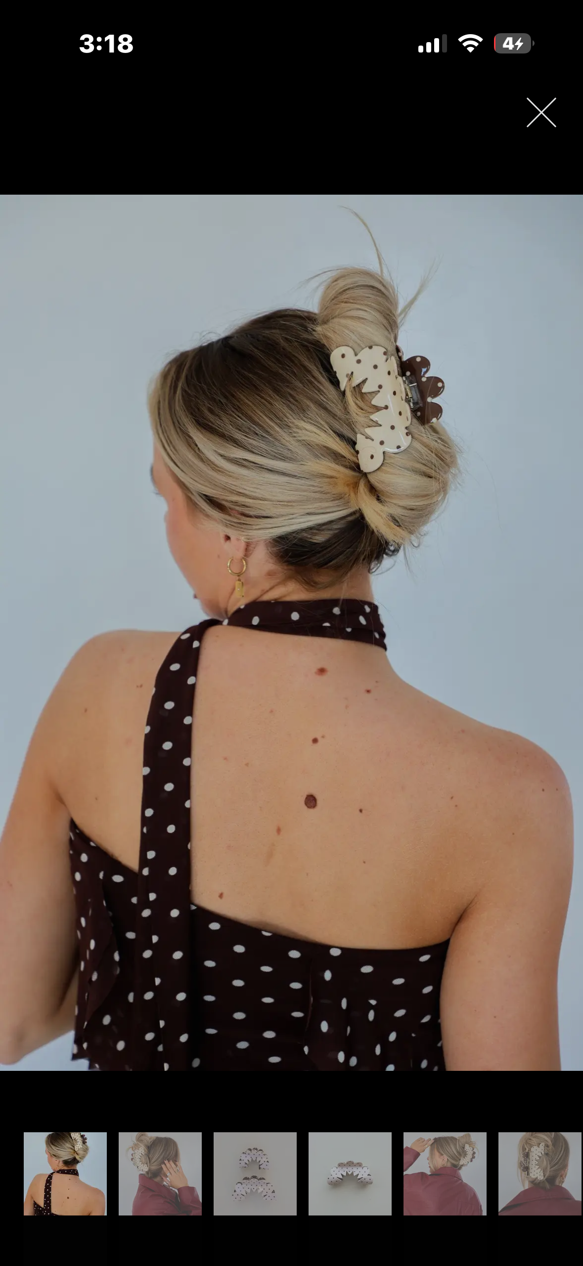 brown and cream midi claw