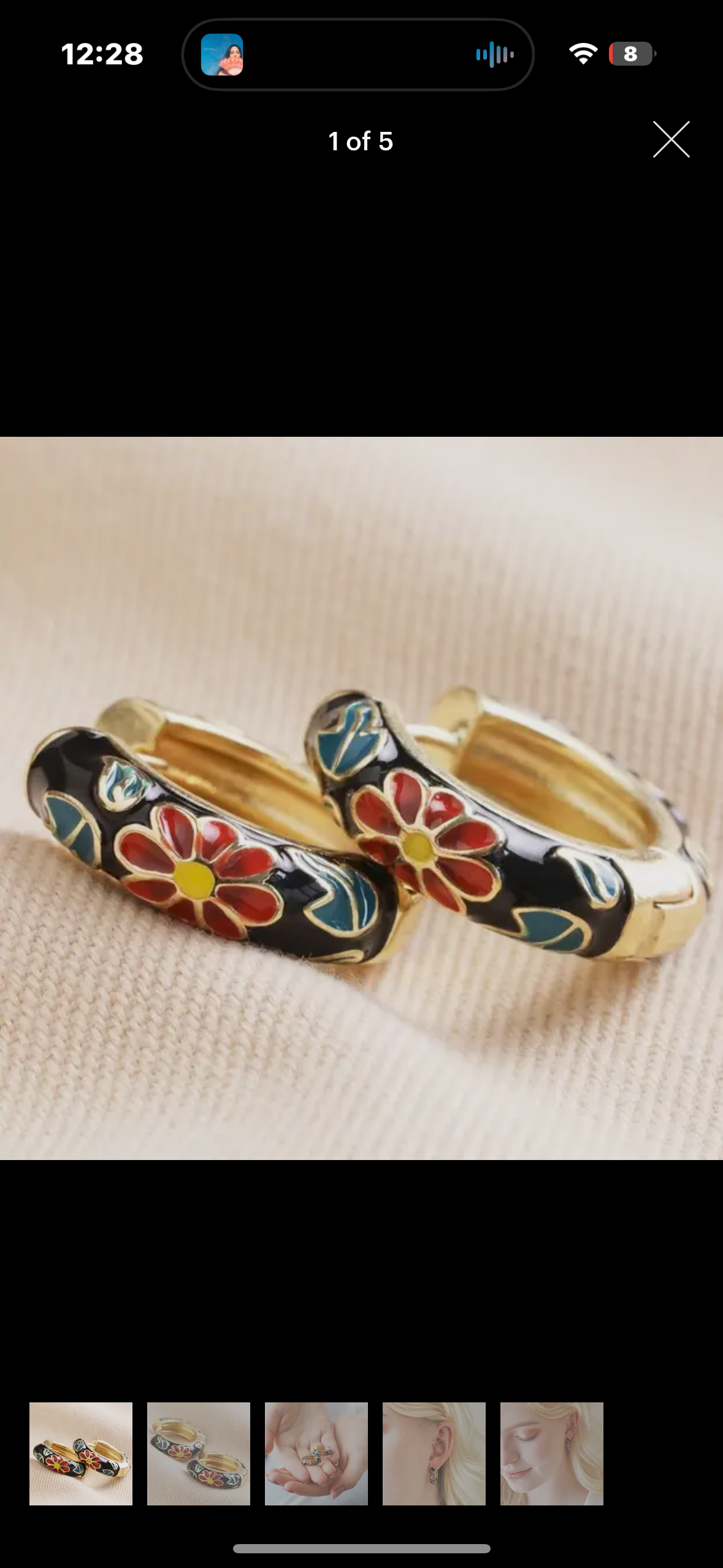 black cloisonné earrings