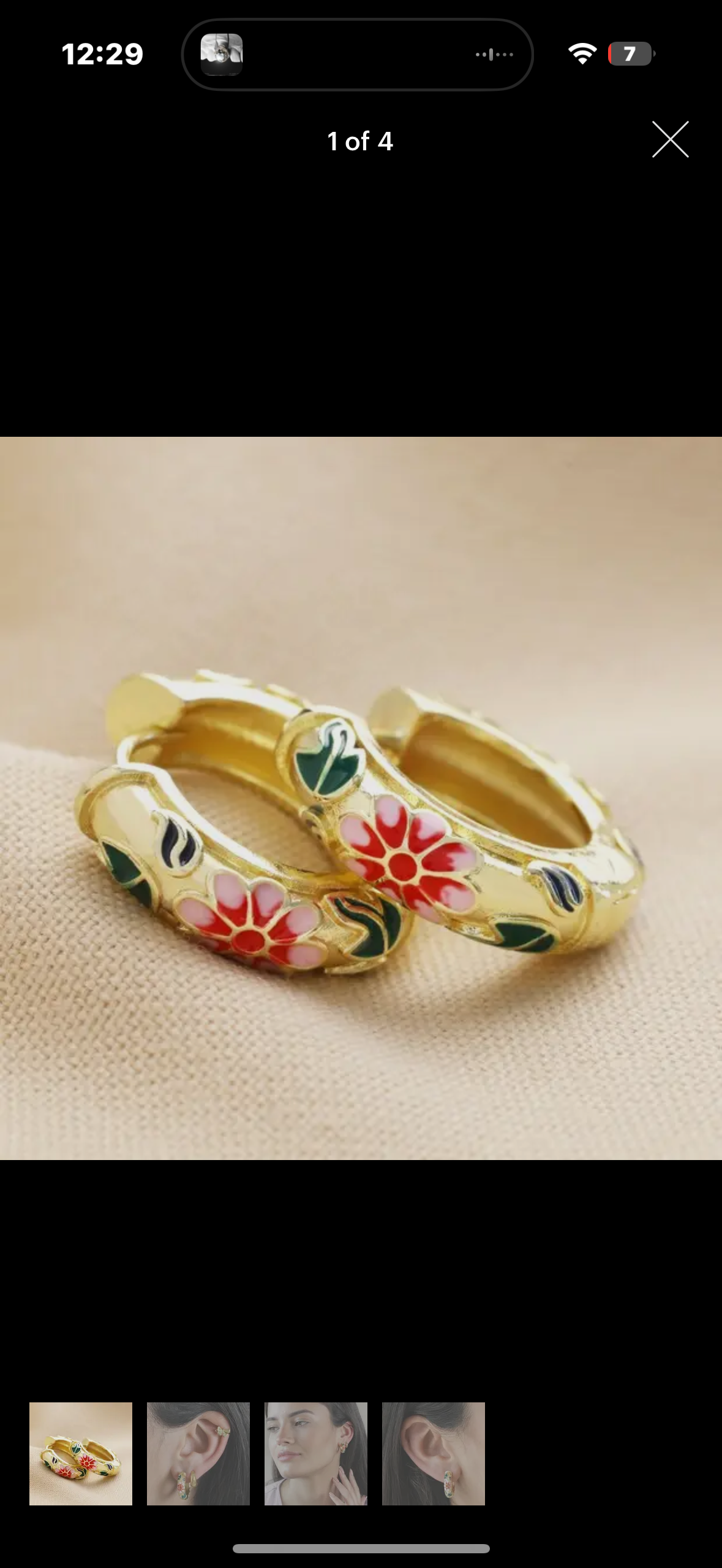 pink cloisonné earrings