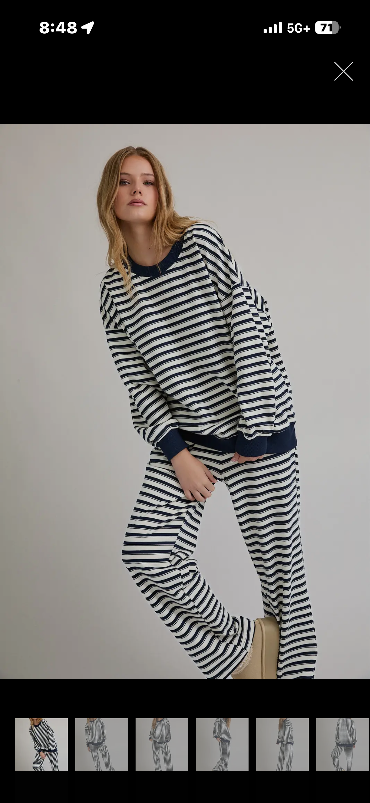 cream & navy set