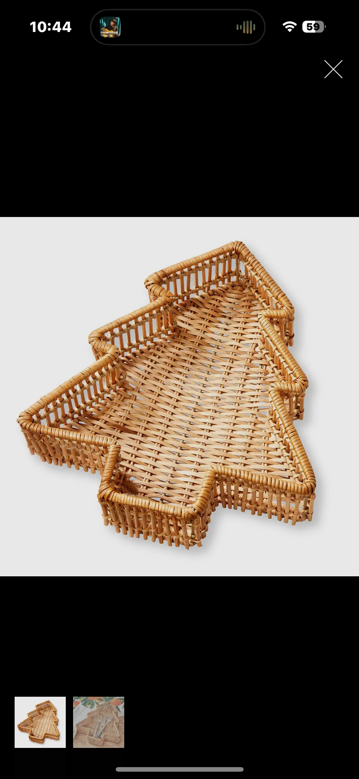 Christmas rattan tray
