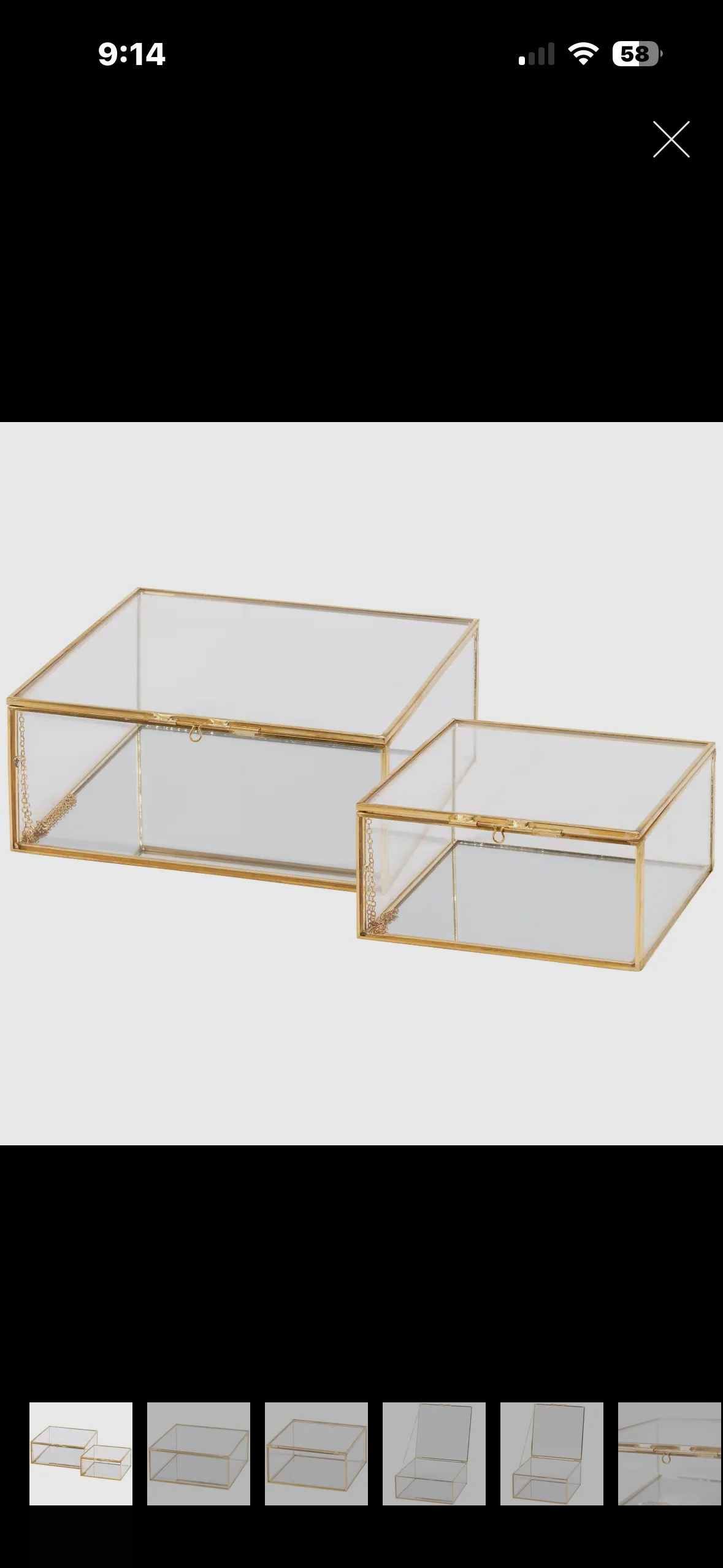 small glass box