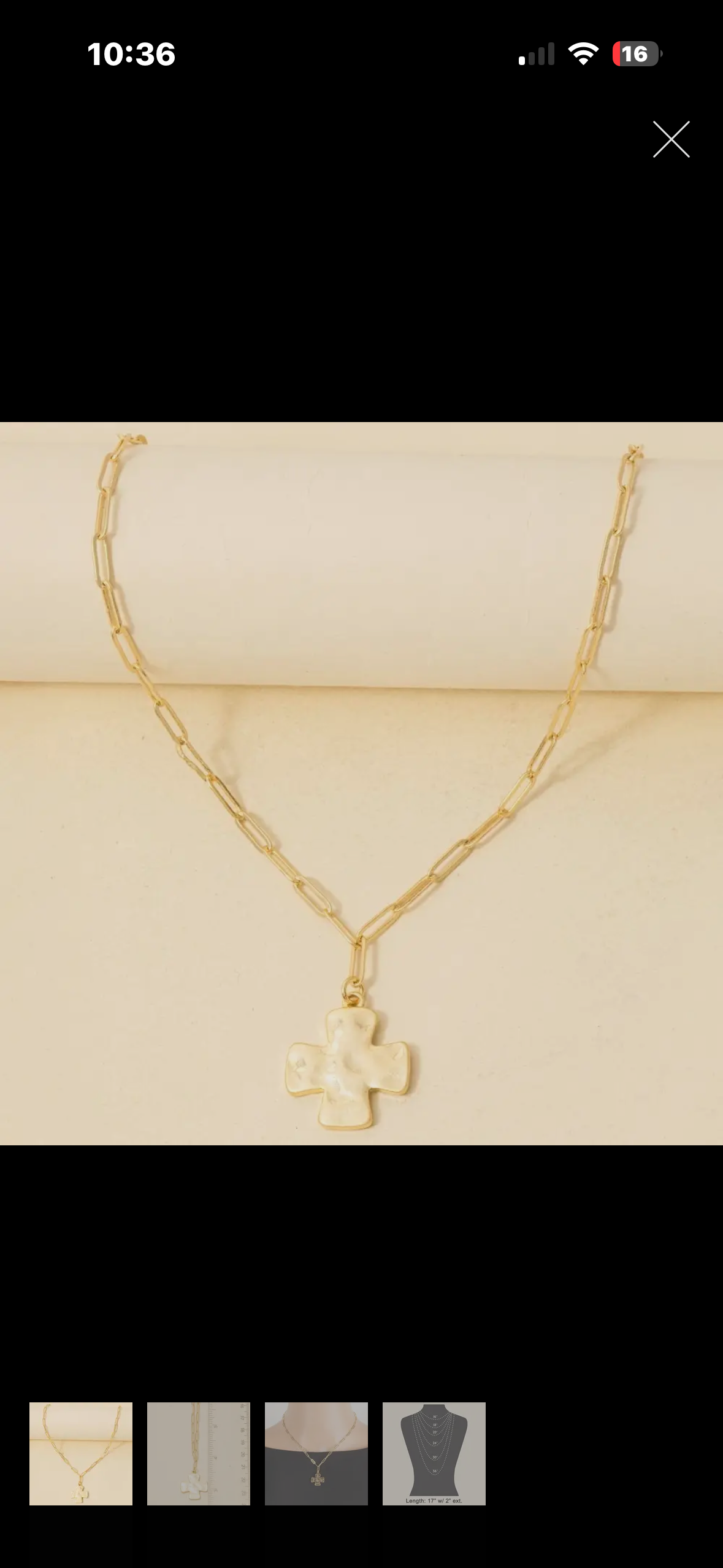 hammered cross necklace