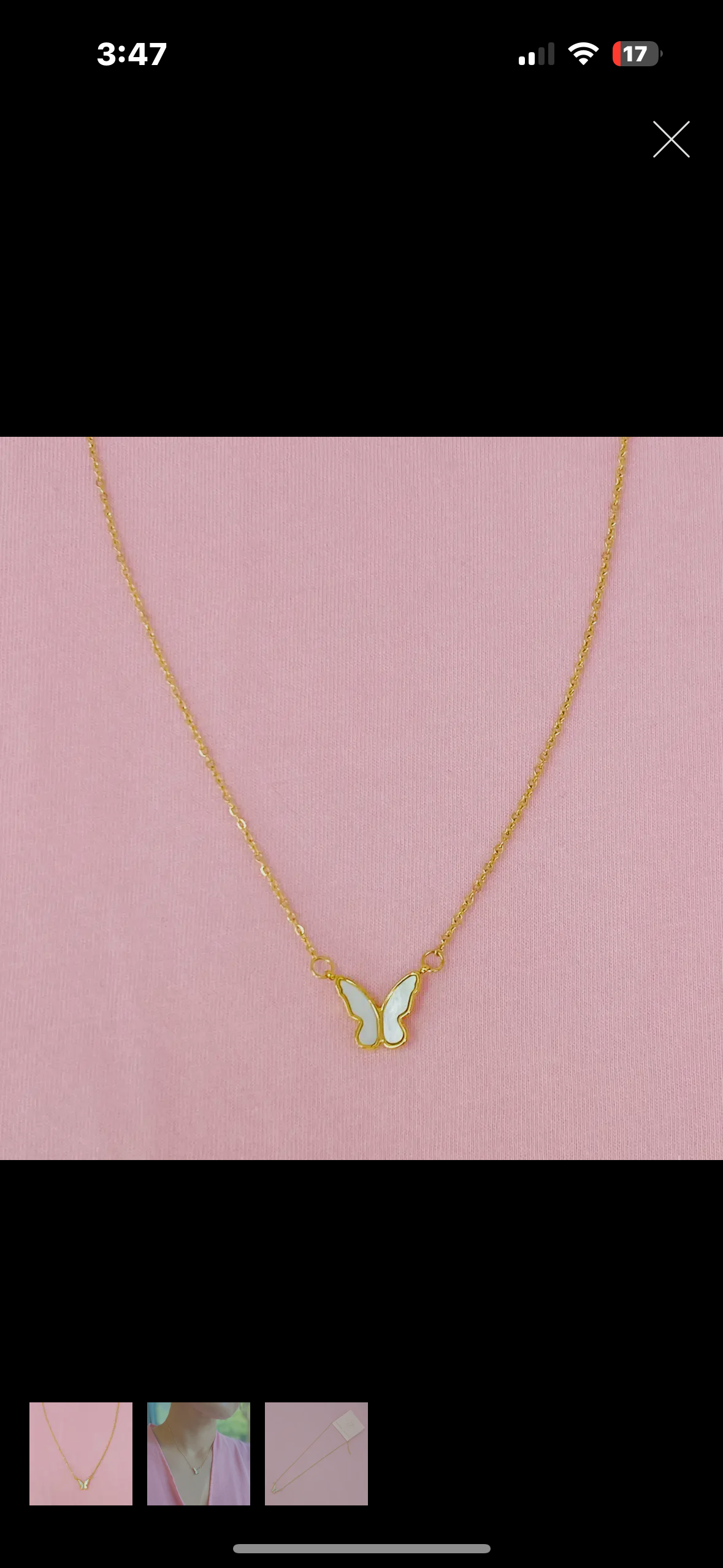 dainty butterfly necklace
