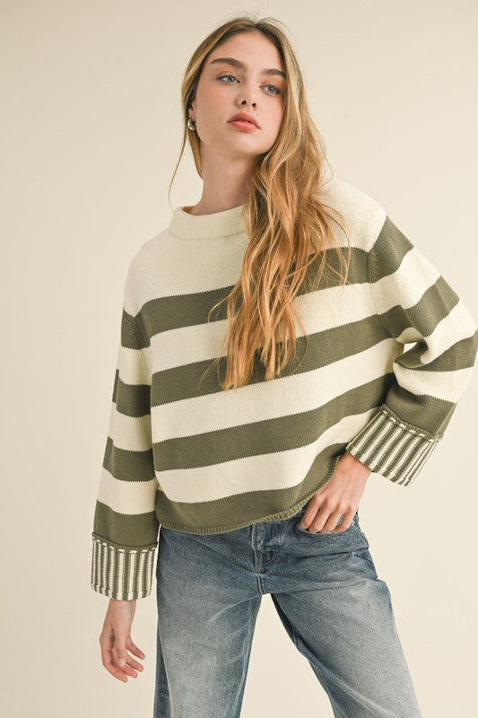 olive stripe sweater