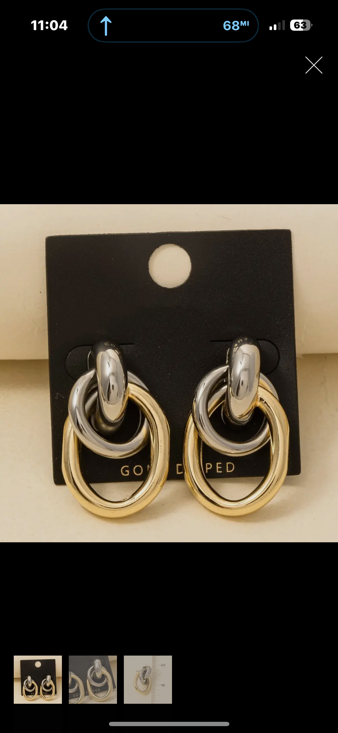 oval mixed metal earrings
