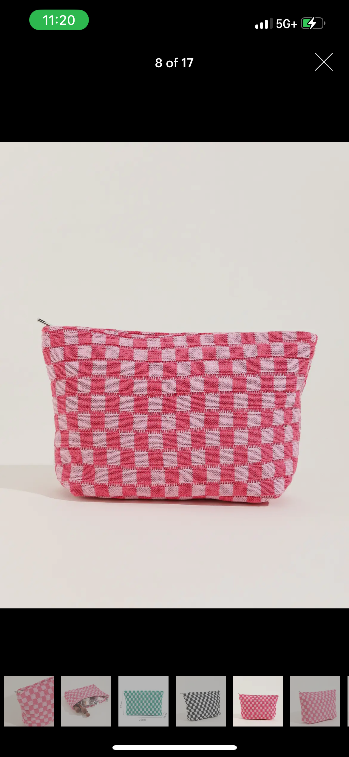 Checkered Makeup Bag