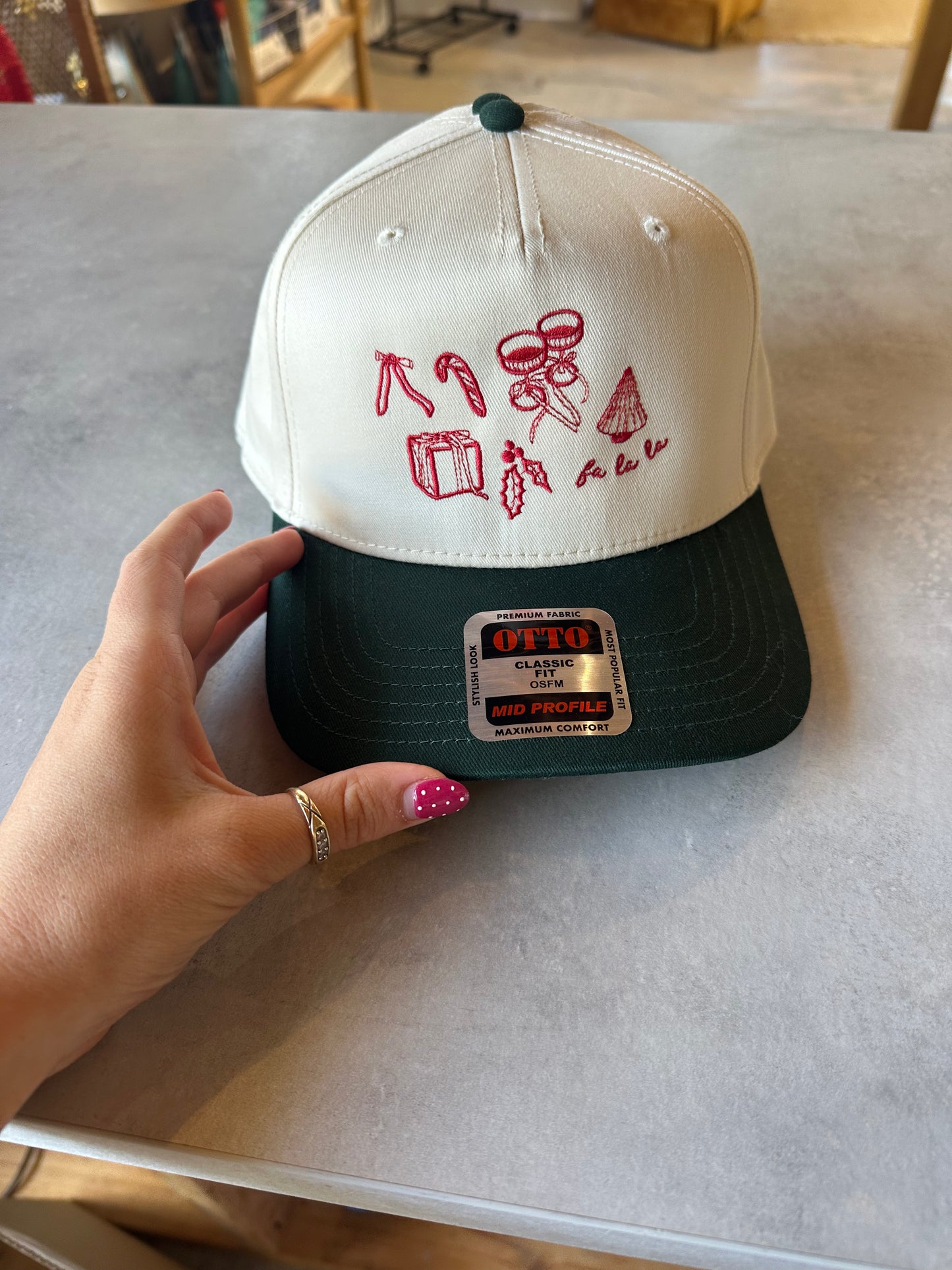 Christmas doodles trucker