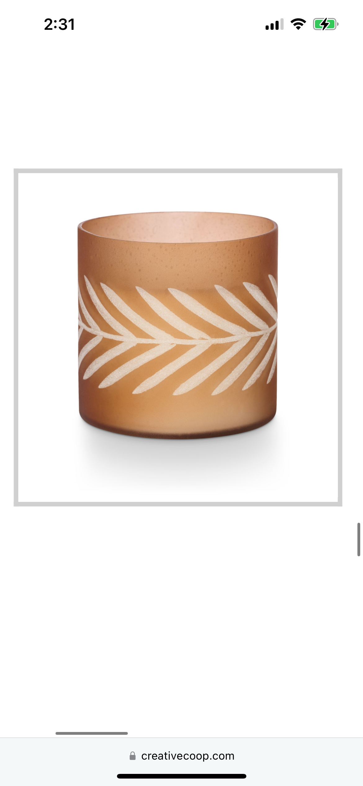 Copper Leaves Candle