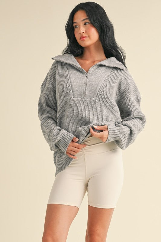 grey zip up