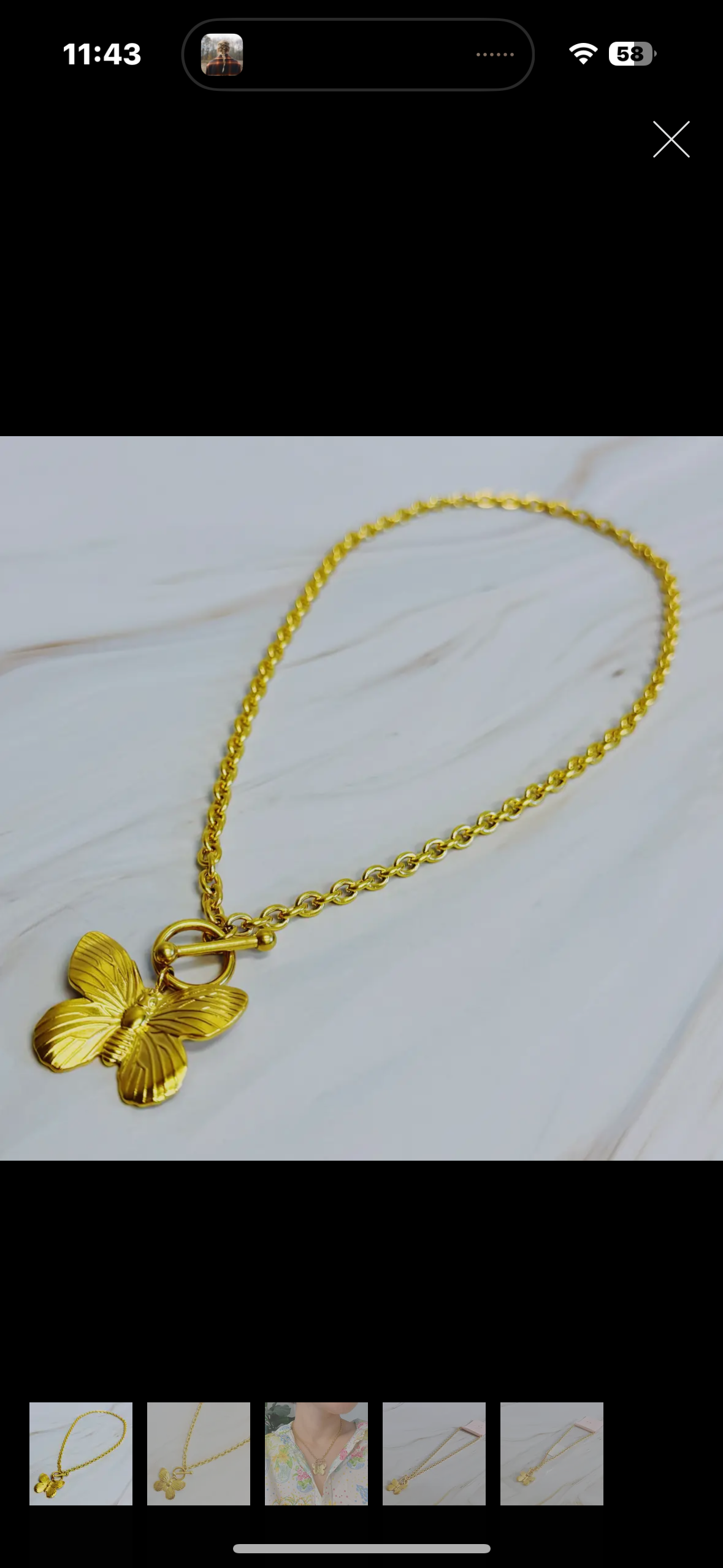 butterfly clasp necklace