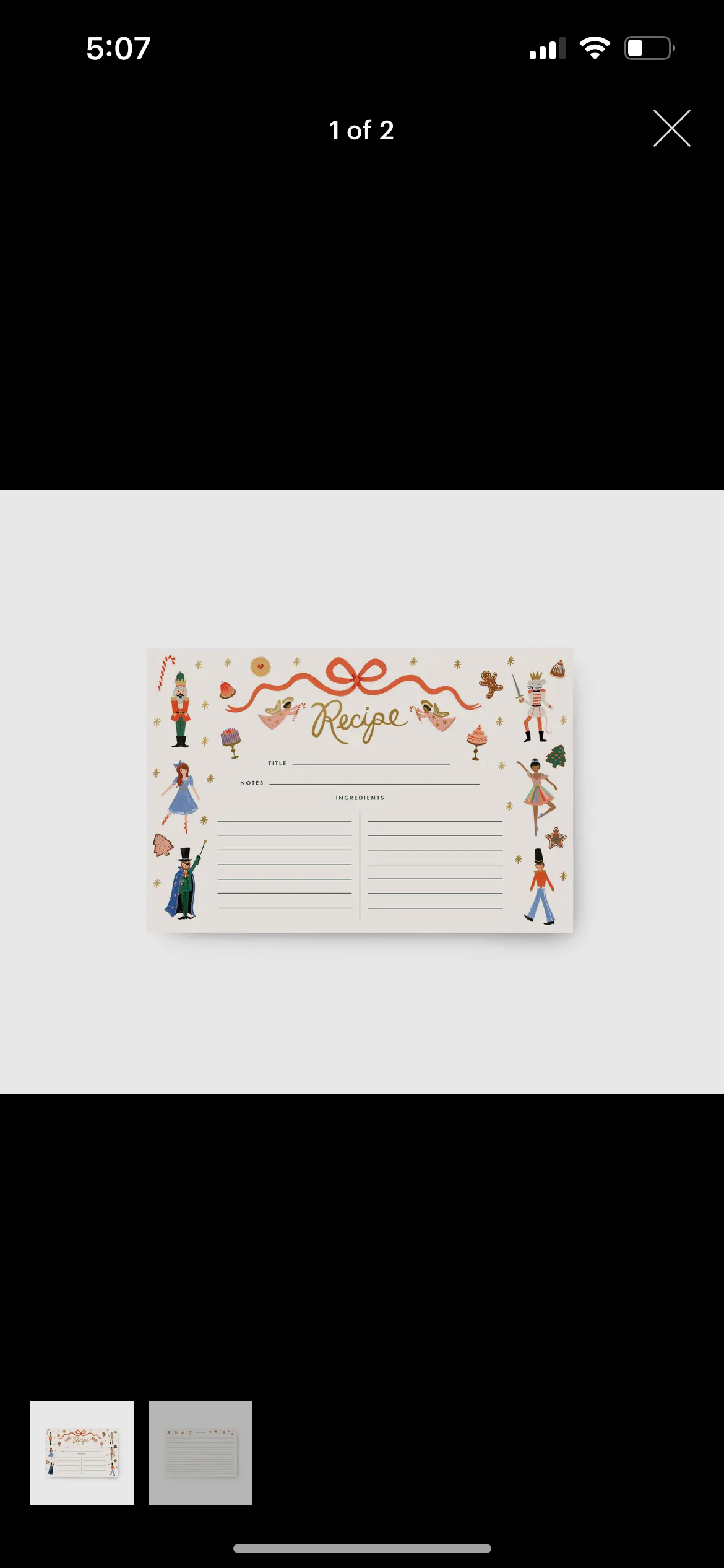 Nutcracker Recipe Cards