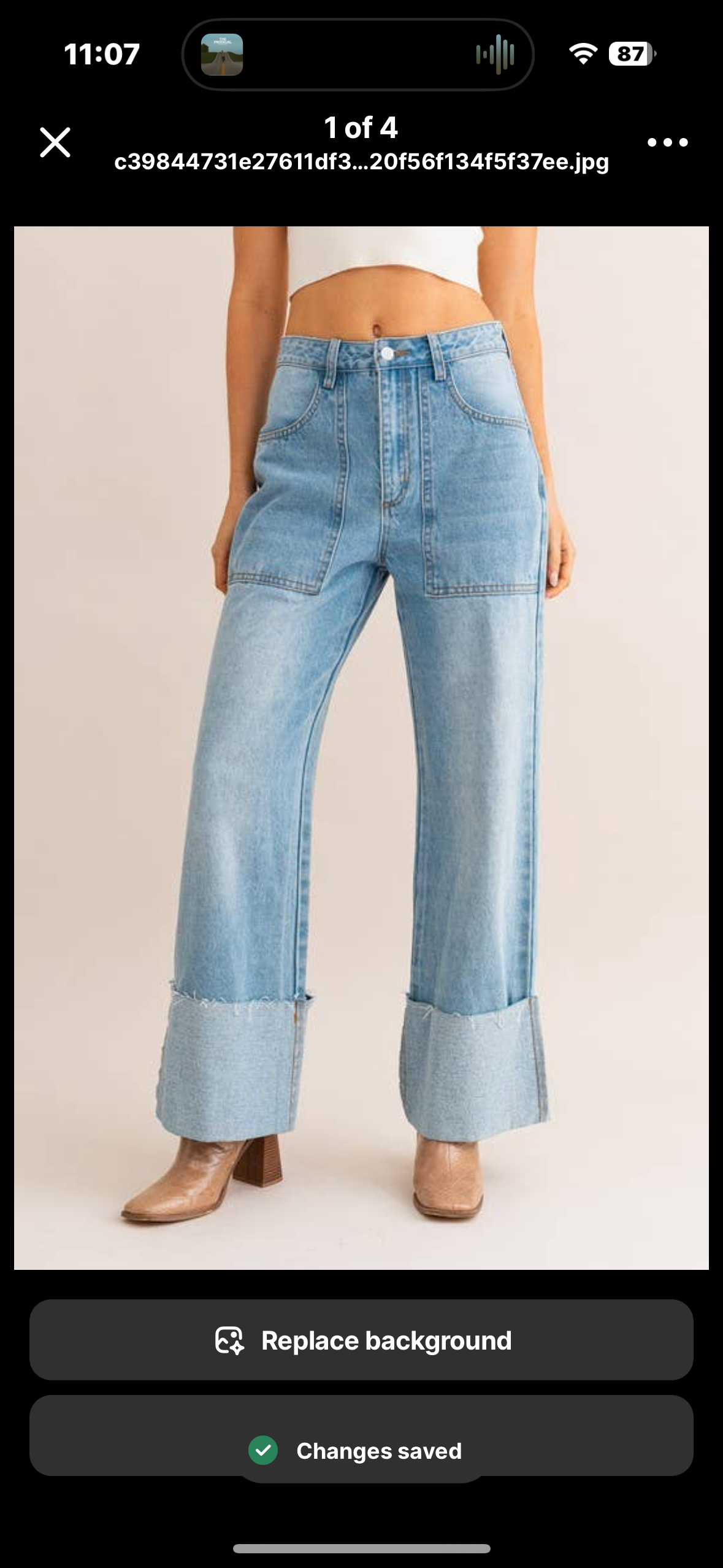 wide leg cuff jeans