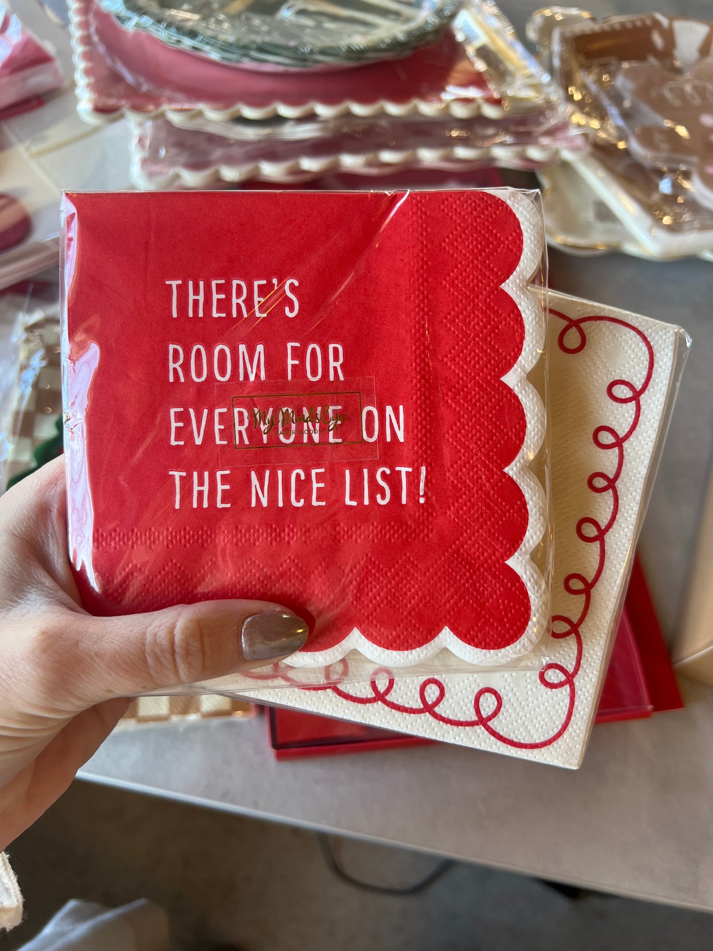 Red and Cream Napkins