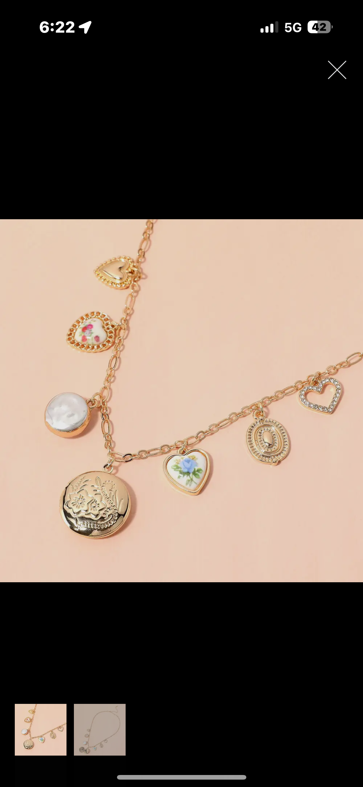 floral charm locket
