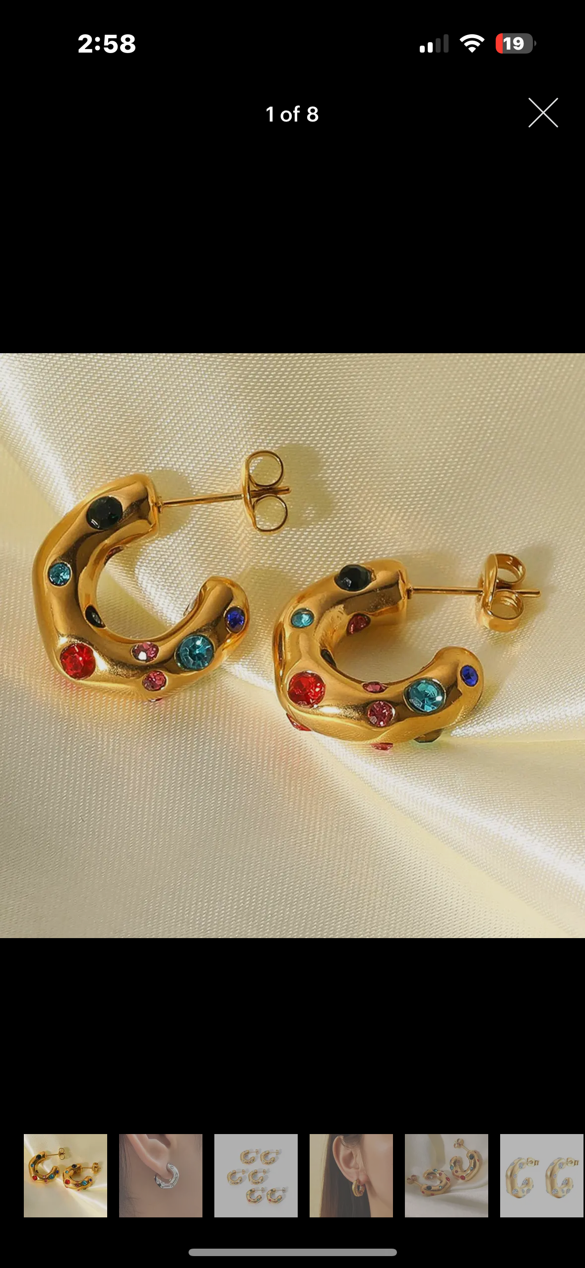 colorful gold hoops
