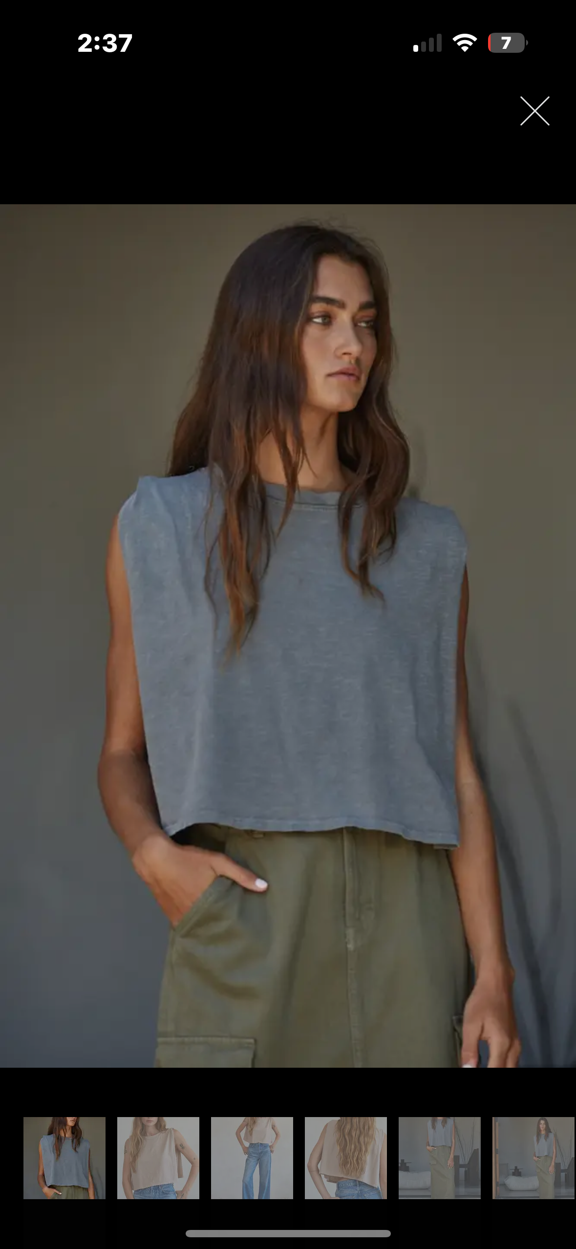 Grey boxy tank
