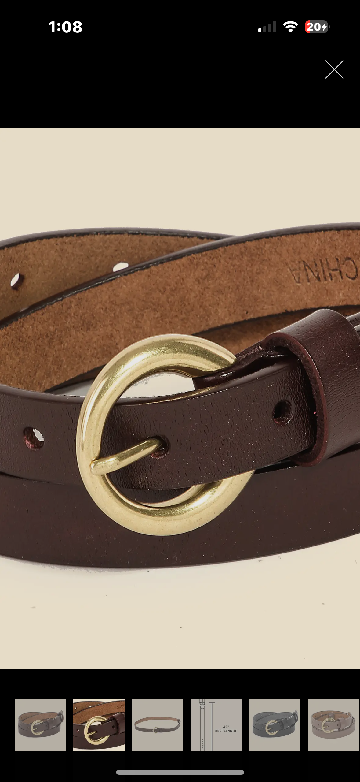 brown leather belt/gold