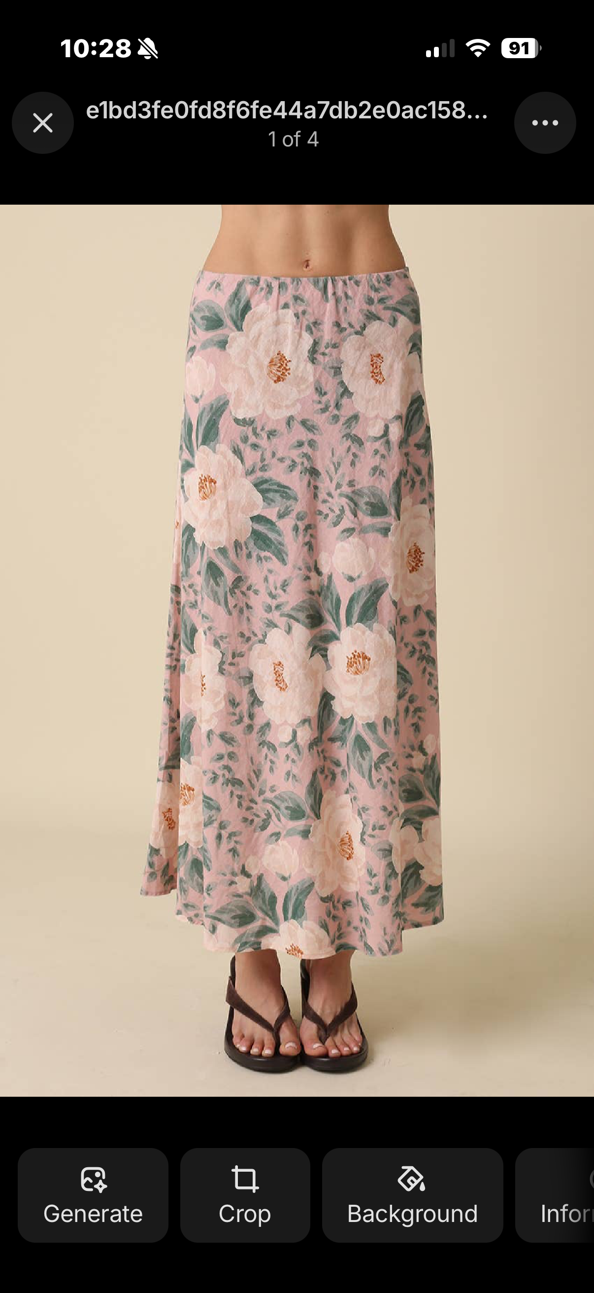 pink floral skirt