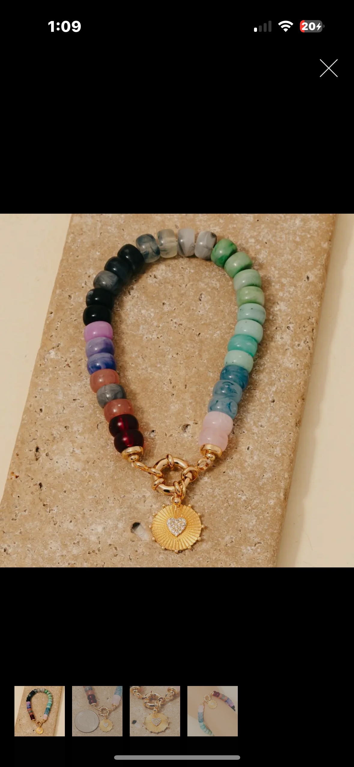 heart/bead bracelet